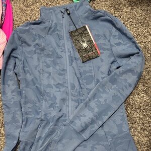 Spyder Slate Blue Camouflage Zip-Front Jacket